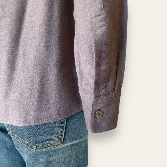 Theory Wool Button up w/ Purple Virgin Wool Size Medium - Picture 5 of 8